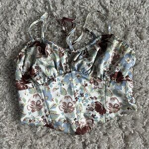 Pacsun Floral Corset Top